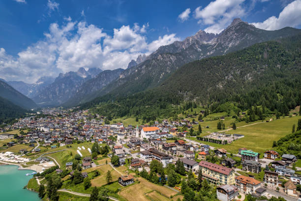 istock Auronzo di Cadore Village with Mountain Panorama 2197000659