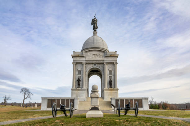The Pennsylvania Memorial at Gettysburg commemorates the Union soldiers from Pennsylvania who fought in the Civil War.