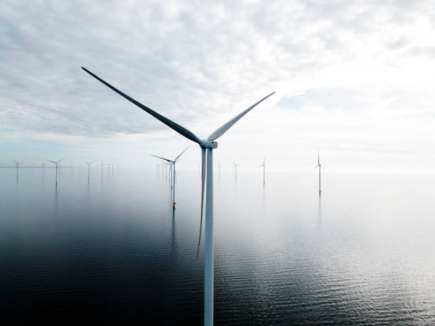 istock Aerial image of an offshore windpark, Holland 2197004272