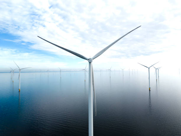 istock Aerial image of an offshore windpark, Holland 2197004297