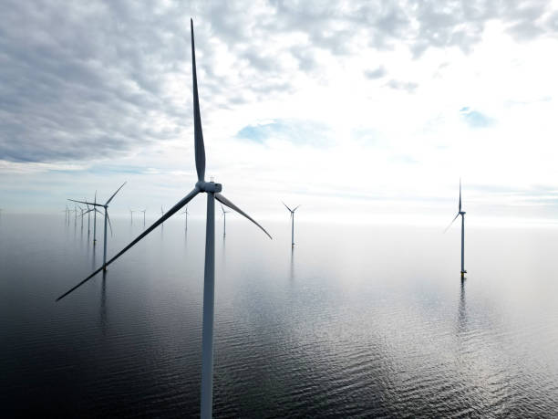 istock Aerial image of an offshore windpark, Holland 2197004310