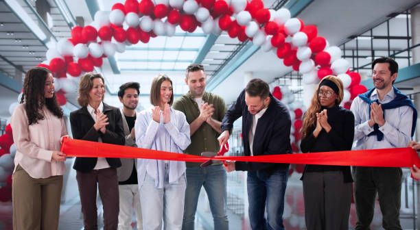 istock Diverse Group at Ribbon Cutting Ceremony 2197012418