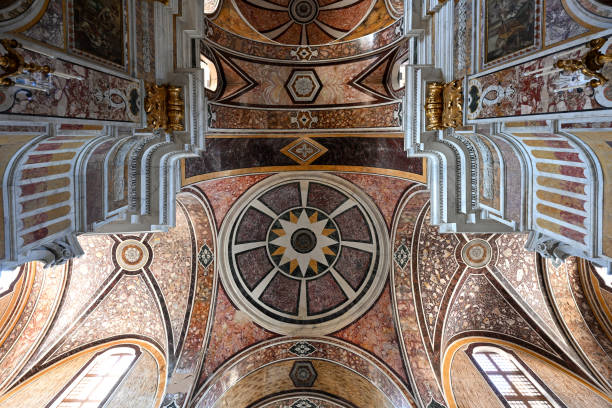 Monopoli, Italy - Aug 13, 2023: Cathedral Maria Santissima della Madia (Basilica Cattedrale Maria Santissima della Madia) in old town Monopoli, Puglia, Italy. Region of Apulia