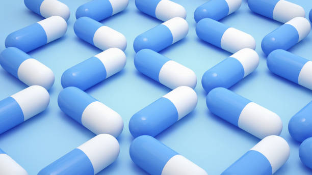 istock antibiotic on a light blue background,proper care and use of medicines,3D rendering 2197018645