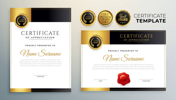 elegant multipurpose certificate of appreciation template for winner honor elegant multipurpose certificate of appreciation template for winner honor vector award certificate stock illustrations