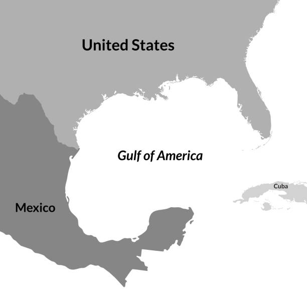 Gulf of America with USA Mexico and Cuba map. Gulf of Mexico may be renamed The Gulf of America. Gulf of America with USA Mexico and Cuba map. Gulf of Mexico may be renamed The Gulf of America. gulf of mexico stock illustrations