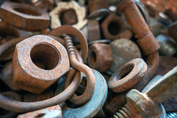 Large Rusted Nuts and Bolts