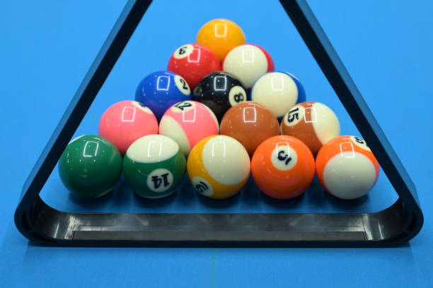 Close Up Billiard balls on billiard table