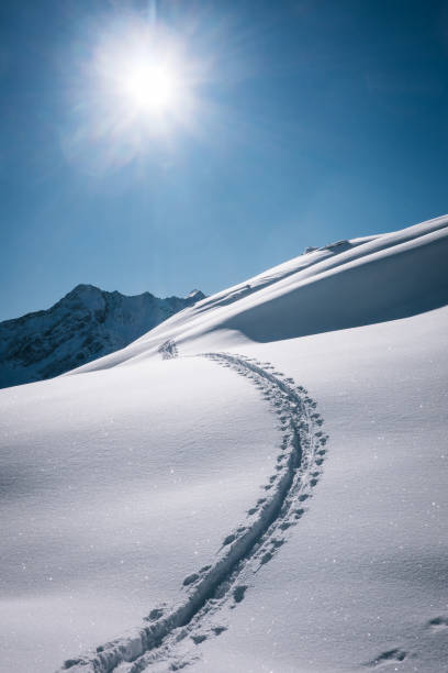 Slovakia. Winter sunny day at the ski resort Jasna. Several skiers on a gentle ski slope