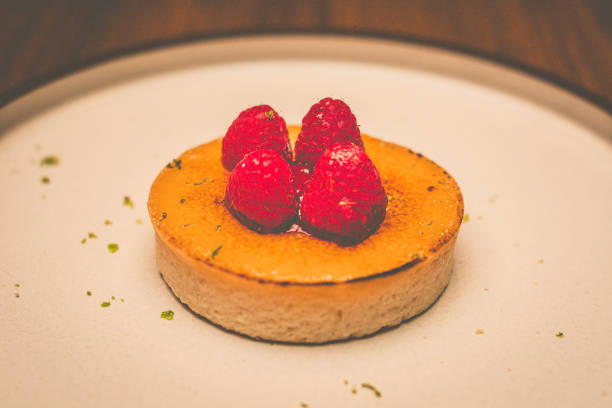 Tartelette Au Citron De Mrs Chin caramelised Lemon Tart with raspberry
