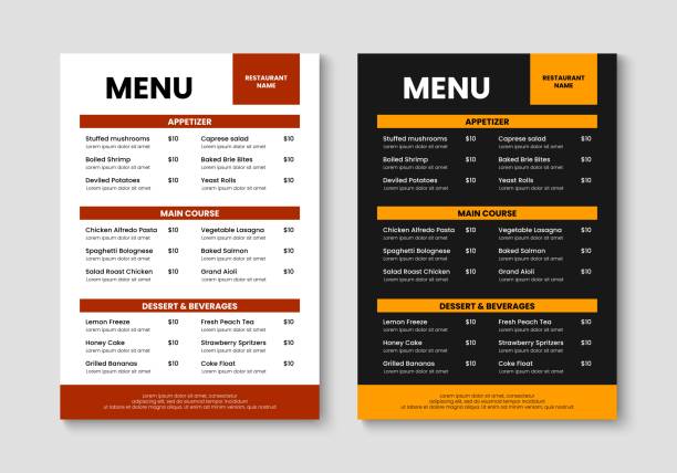 istock Restaurant food menu template. Minimalist menu layout design. Booklet, brochure, cover, flyer design. Vector 2197032650