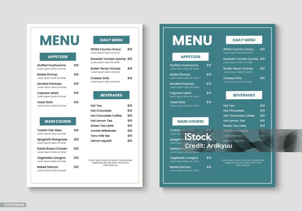 Design Rstrouant Menu Mini Minimalist Restaurant Menu Layout Design Food And Drink Menu Template ...