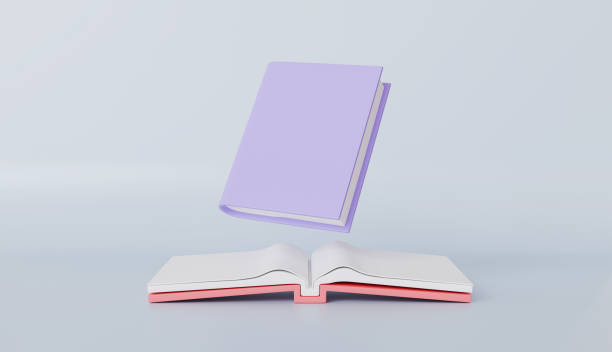 istock Lavender Book Levitating Above Open Book Pastel Colors Education Concept 3D Render 2197033746