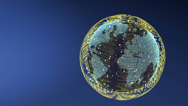 Abstract Plexus Globe Made of Dots and Lines