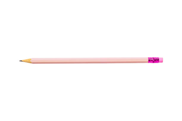 istock Pink pencil isolated on white background. 2197043535