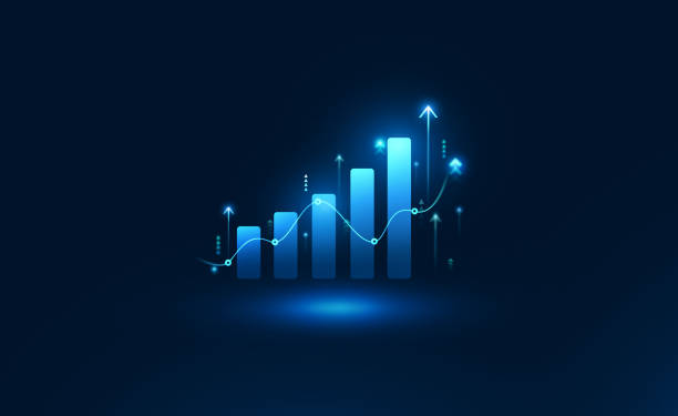 istock Digital financial chart indicators, stock market business and exchange financial growth graph.Profit economy trade,virtual chart technology or marketing strategy graph. 2197047589