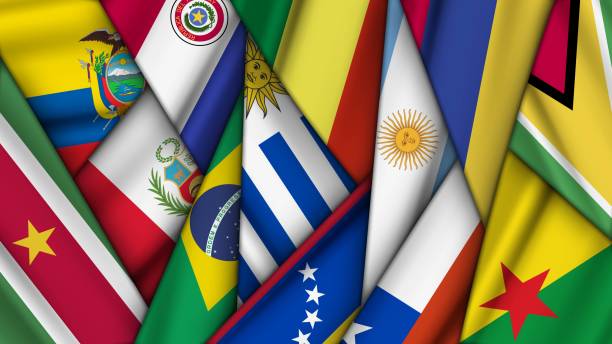 istock Set of Variant Flags Stacked on Top of Each Other 2197049270