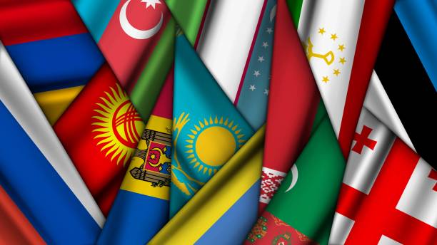 istock Set of Variant Flags Stacked on Top of Each Other 2197049528