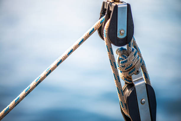 istock Nautical Precision: Macro Shot of Rope and Winch on Ship 2197054090