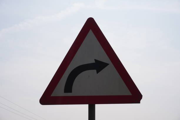 istock Take the right sign in close up on the triangle board 2197055252