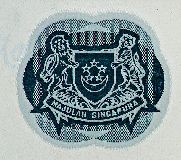 Coat of arms of Singapore Pattern Design on Banknote