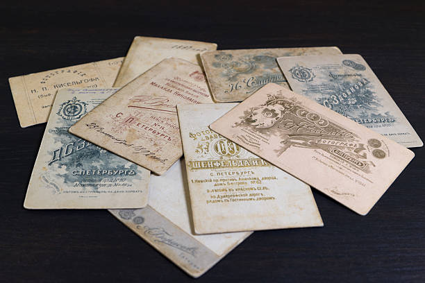 istock Several of vintage photographs reverse side on dark background 2197058570