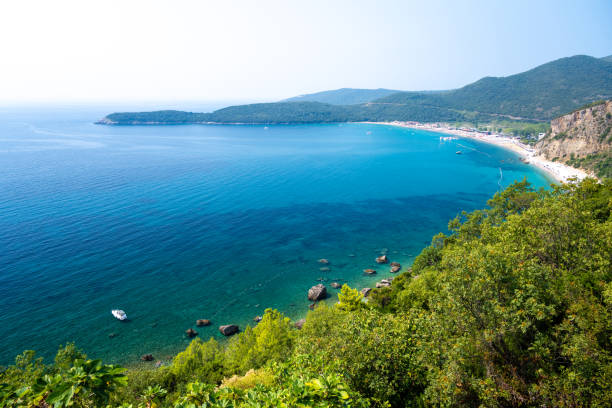 istock view on Jaz beach with azure adriatic sea in Budva 2197058827