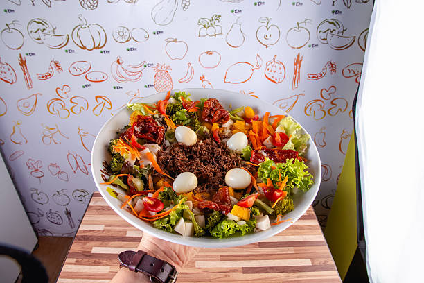 istock salad with vegetables, cheese and shredded meat 2197059784
