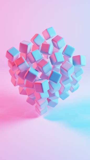 istock 3D background composed of soft cubes, creating a visually appealing and tactile environment. 2197060354