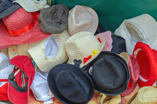 Summer Hats Caps Headgear for Sale at Flea Market
