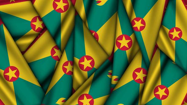 istock Set of GRENADA Flags Stacked on Top of Each Other 2197062531