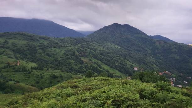 istock Caucasus mountains and village in Georgia 2197066110