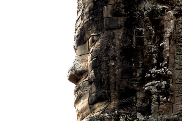 Exploring Ancient Ruins of Bayon Temple at Angkor, Siem Reap