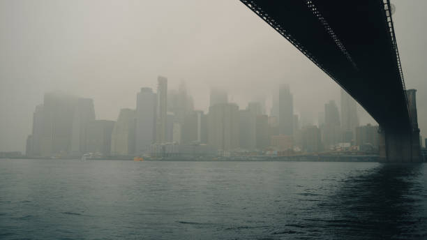 istock Brooklyn bridge in a rainy day 2197074273