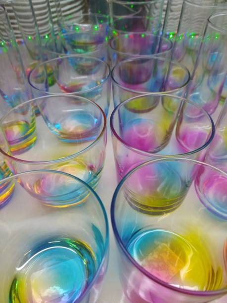 istock Colorful Rainbow Glass Cups with Light Reflections 2197086630