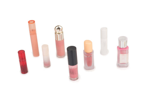 istock Cosmetic bottles lipstick isolated on white background 2197089200