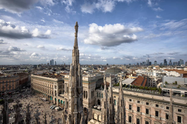 istock Rooftop view from Duomo di Milano, Milan, Italy 2197089403