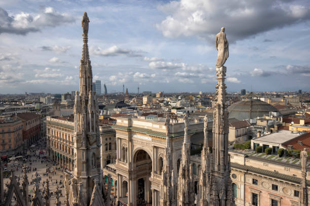 istock Rooftop view from Duomo di Milano, Milan, Italy 2197090056