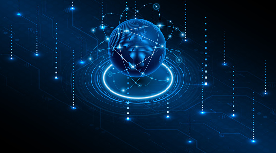 Global Connection Network Background World Map Highspeed Internet ...
