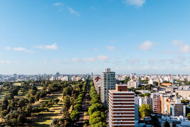 Aerial view of Montevideo, in Uruguay
