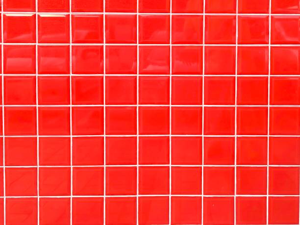 istock Red tile as background for backdrop and design with copy space. Ideal for exterior or interior design and decoration 2197094375