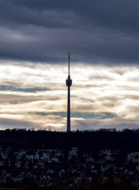 istock Silhouette of the Stuttgart TV tower 2197101619