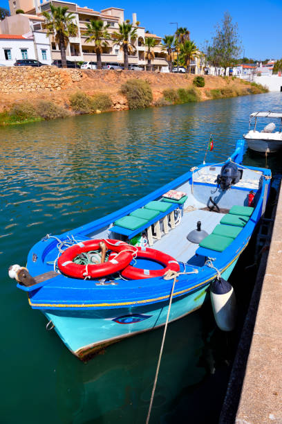 characteristic colorful boat in ferragudo algarve portugal
