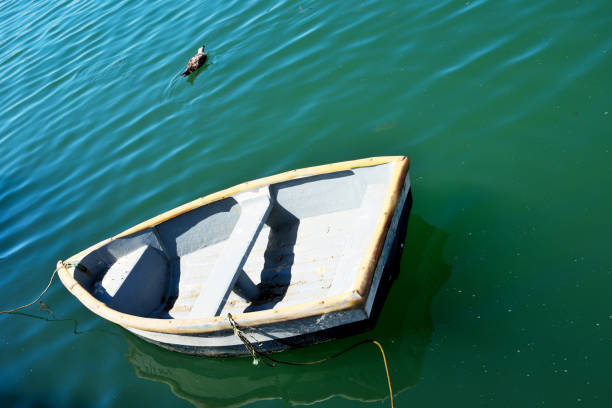characteristic colorful boat in ferragudo algarve portugal