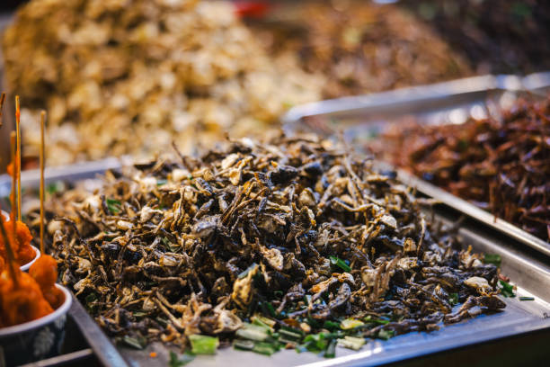 istock Asian foods, deep fried mixed insects. 2197111615
