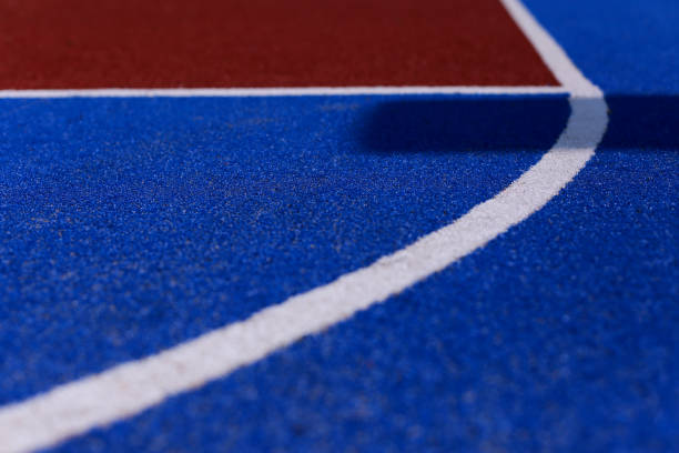 istock Basketball court lines on surface 2197114011