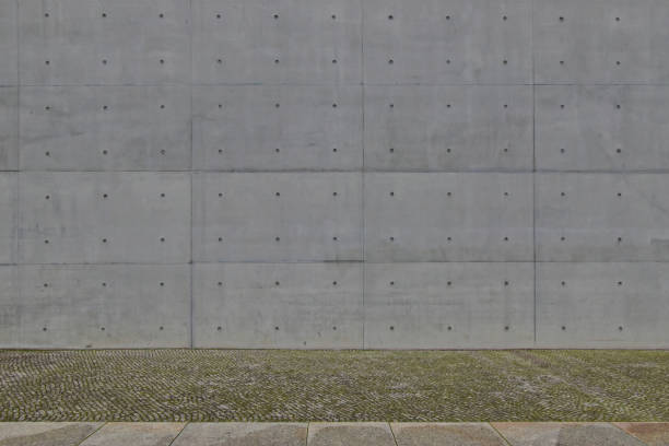 Background and texture of a gray concrete building wall.