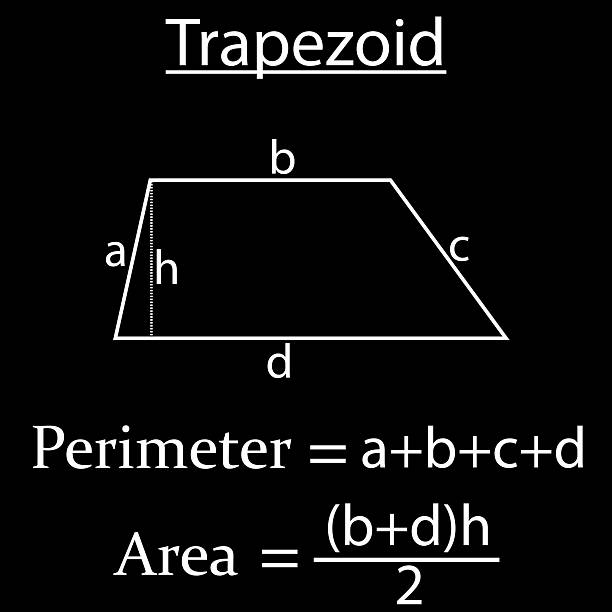 Perimeter and area of a Trapezoid in math. shapes in geometry. Perimeter and area of a Trapezoid in math. shapes in geometry. Vector illustration. perimeter formula stock illustrations