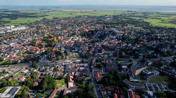 istock Aerial view around the downtown in Varel 2197126317