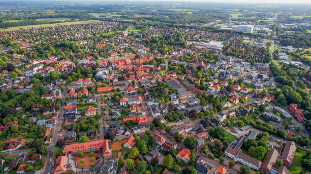 istock Aerial view around the downtown in Westerstede 2197126328